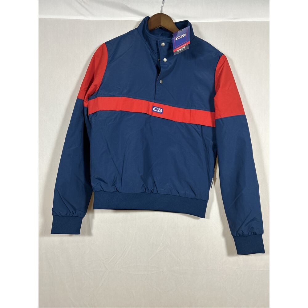 CB Sports Vintage Windbreaker Pullover Jacket Mens Medium Blue Red NWT